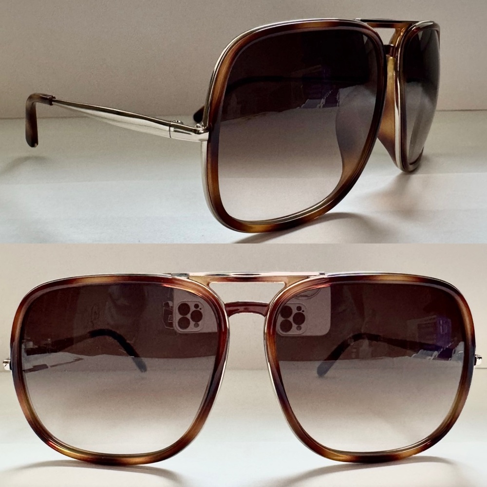 Chloe Brown and Gold Sunglasses